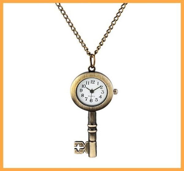 Entier 100pcslot golden snitch poche clés du collier de montres avec une chaîne de poche antique montres PW0141691465