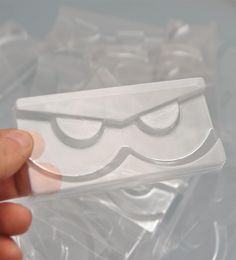 Bandejas de pestañas transparentes de plástico de plástico de 100 piezas para la caja de empaque de pestañas postizas CILS de 25 mm de pestañas de visón Bandeja de pestañas Rectángulo 9409631