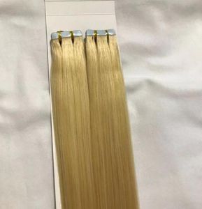 Hele 10A 20quot 100 remy Human PU Tape Skin Hair Extensions 25gpcs 80pcs100gset 613 lichtblond DHL 6060550