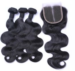 Hele 10A Indian Straight Body Deep Loose Wave Koop 3 bundels en krijg 1 sluiting Onverwerkte Virgin Jerry Krullend Braziliaans haar 2963141