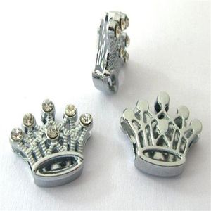 Hele 10mm 100 stuks veel Strass kroon Slide Charm DIY Accessoires geschikt voor 10MM lederen polsbandje bracelet194j