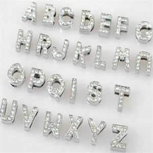 Hele 10mm 130 stks veel A-Z volledige strass Slide letters DIY Alfabet Charm Accessoires fit voor 10mm huisdier kraag sleutelhangers233s