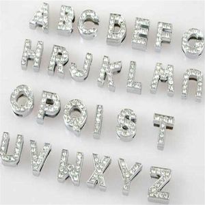 Hele 10mm 130 stks veel A-Z volledige strass Slide letters DIY Alfabet Charm Accessoires fit voor 10mm huisdier kraag sleutelhangers266U