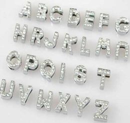 Hele 10 mm 130pcslot az volledige steentjes dia letters diy alfabet charme accessoires geschikt voor 10 mm huisdier sleutelhangers3873197