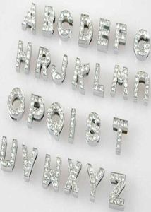 Entièrement 10 mm 130pcslot az strass de glissière complète lettres de glissière diy accessoires de charme alphabé