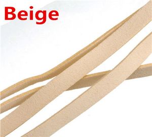 Hele 10mm lederen riem platte brede imitatie PU zachte suède snoep beige sieraden materiaal DIY sleutelhangers Bangle hond kettingen F3124001