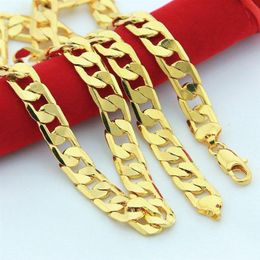 Collier chaîne en or pour homme, 10 pièces, 6MM de largeur, 20-32 pouces, bijoux Figaro à la mode, accessoires de cou de Style Hip Hop cubain 237u