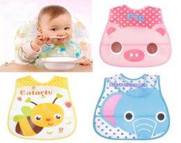 10pcs Baby Bibs Eva Bib de déjeuner imperméable Boys Filles Bénéficies Cartoon Modèle Bibs Burp Tissu pour l'auto-alimentation CARE232Q8620598