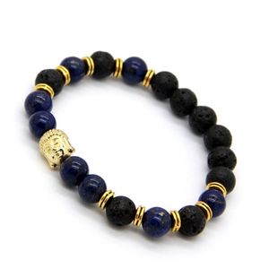 Hele 10 stks veel 8mm Nieuwe Lapiz Lazuli Stenen Kralen mannen Boeddha Energie Yoga Meditatie Armbanden Party Gift Jewelry297Q