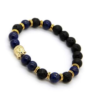 Bracelets en pierre Lapiz Lazuli pour hommes, lot de 10 pièces, 8mm, perles de bouddha, énergie, Yoga, méditation, cadeau de fête, bijoux 239o