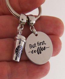 entier 10pcslot mais premier café Keychain Coffee tasse de charbe à charme pendentif pendentif clés de la cure de doseur