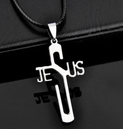 Hele 10 pcslot Cool Rvs Jesus cross Hangers Ketting voor mannen women039s sieraden geschenken ST068302790