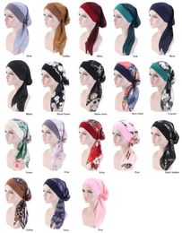 Entier 10pcslot féminins dames têtes enveloppe bandana turban capot long tail bande de bande de tête de chimio chrimo perte de casse-tête