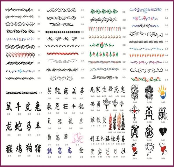 Template d'aérographe entier 116PCS POCONDEMENTS DE TATOUCH