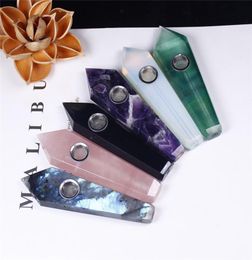 Pipes de tabagisme entièrement moderne de 11 cm modernes Amethyst Crystal Quartz Tobacco Pipes Wand Healing Hand Pipes4226256