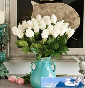 Entier 120pcs moq bleu fleurs artificielles fraîches Real Touch Rose Bud Royal Blue De mariage et bouquet3259205