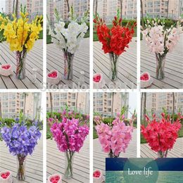 Whole-12pcs 80cm Zijde Gladiolen Bloem 7 hoofden Stuk Nep Zwaard Lelie voor Bruiloft Centerpieces Kunstmatige Decoratieve Fl221J