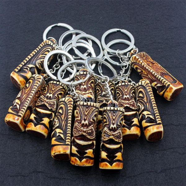 Ensemble 12pcs / LOT Cool totem pour hommes Tiki homme porte-clés Porte-clés Porte-clés de voiture pour cadeau pour enfants KR26263M