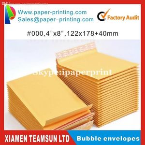 Whole-130pcs #000 122 x 178 mm 4 ''X8 Kraft Bubble Envelope Mailers Sobres acolchados bolsas de embalaje shipp2623