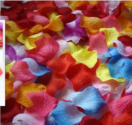Entier 1500pcs arc-en-ciel coloré Pétales de fleur en vrac Silk rose Pétales accessoires de mariage 15 sacs 100pcsbag3439585