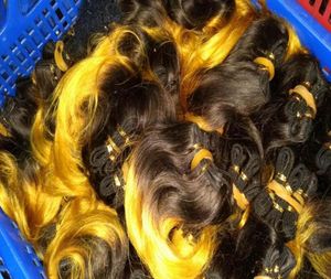 Hele 15pcslot Ombre Kleur Maleisische Peruaanse Braziliaanse Hair Extensions 30g elke bundel Snelle deals5006304