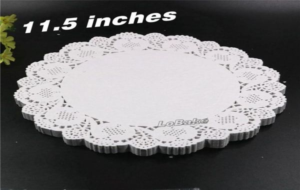 Entièrement 160pcspack Nouveau 115 pouces de fleur ronde Fleurée blanche Hollow Design Paper Lace Doies Placemat for Kitchen Set de Tab9959454