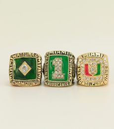 Hele 1987 1989 1991 Miami Hurricane Championship Ring 2 Rings Set US Size 8143502765