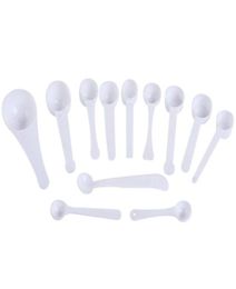 Cucharas plásticas enteras de las cucharadas de 1g 25g 3g 4g 5g 10g para la comida Leche Detergente en polvo Medicina Cuchara medidora blanca 4608251