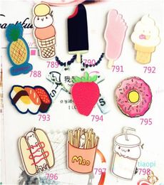 Hele 1 st Harajuku schattige acryl sushi donuts cherry broche pin pin dames meisjes badge sjaalcollar tas broche souvenir cadeaus feest1919921