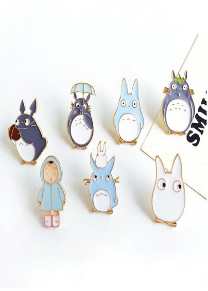 Entero 1pc harajuku unisex aleación anime lindo totoro girl broche insignias de solapa de solapa