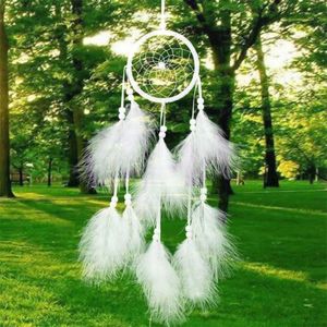 Entier- 1 pièces Dreamcatcher Inde Style fait à la main Dream Catcher Net avec plumes carillons éoliens suspendus cadeau pour maison voiture Deco236Z