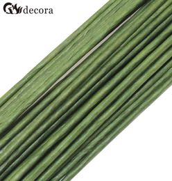 Hele 2,2 mm 40 cm lengte papieren of PVC groene zakjes met draad kunstbloemstengel100pcslot3151211