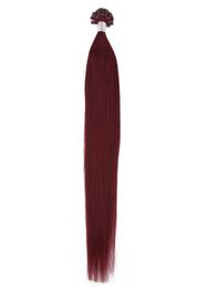 entero 200spack 08GS 14039039 24Quot Keratin Stick u Tip Human Hair Extensions Brazilian Hair 99J Borgoña DHL FA5764242