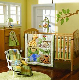 Hele 2016 Jongen en meisje liefde Baby beddengoed set selva Wieg beddengoed set Puur katoen Baby Quilt Bed rond Ingericht Bedskirt Kinderbed bed7642265