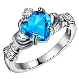 Hele-2016 Nieuwe 925 sterling zilveren ringen voor vrouwen Traditionele Ierse trouwringen Claddagh Ring hart liefde Vrouwen Vriendschap 279 w