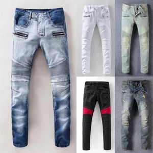 Entier-2016 nouveauté marque de mode hommes jeans cool hommes biker jeans grande taille déchiré hommes jeans skynny fit251R