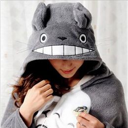 Whole-2016 Nouveau Cosplay Totoro Belle Peluche Douce Cape Totoro Cape Chat Bande Dessinée Cape Coral Fleece Air Couvertures Anniversaire Valenti270w