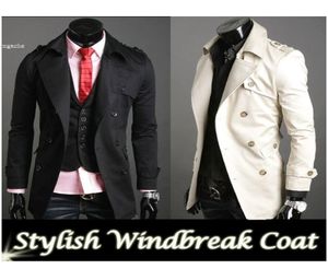 Hele 2016 nieuwe mode Koreaanse jas jas mannen slanke klassieke dubbele borsten wollen jas jas windbreaker 4 maten 2 kleuren9629988