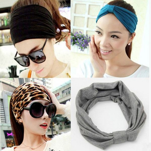 Entier-2016 nouveau coréen large doux élastique bandeaux sport Yoga pour femmes adultes filles dame bandeau cheveux bande Turban Accessori332M