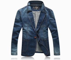 Hele 2016 Spring herfst Casual Blazer Men Tidal Current Male Slim Fit Denim Pak Single Button Jean Jacket Coat Light BL2930256