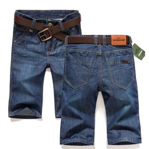 Whole-2016 mince denim pantalon mâle droit denim shorts jean hommes grande taille jeans courts genou-longueur pantalon marque décontracté je291T