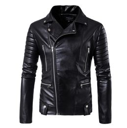 Veste entièrement moteur 2017 Veste en cuir masculin 2017 Man039s Veste en cuir crâne de vache authentique Veste en cuir Slim Coat7130275