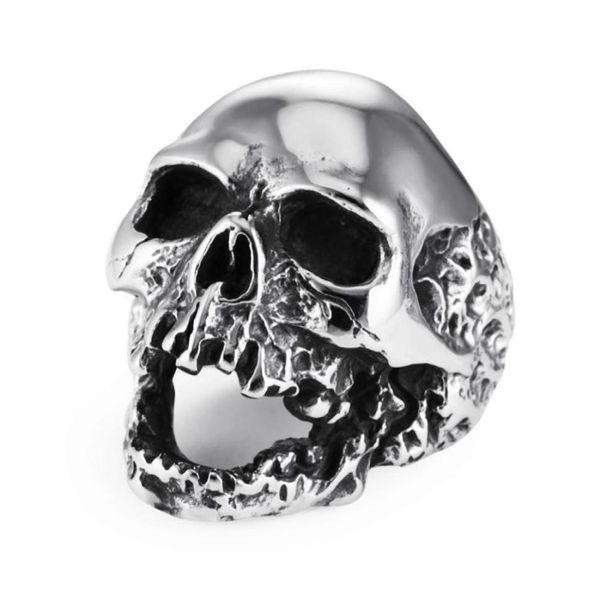 Entiers 2018 pour hommes Walking Evil Skull Skull Anneau en acier inoxydable hommes garçons argent cool homme moteur mot à motaire12028303789885