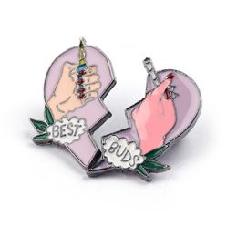 Broches bourgeons en émail pour amis, 20 pièces, épingles à revers, cœur brisé, fumée de Cigarette avec chapeau à main, accessoires bijoux 2331h