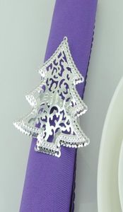 Hele 20 stks kerstboom vergulde servet ring serviette gespelde houder el trouwfeest voorkeur voor decoratie8584508