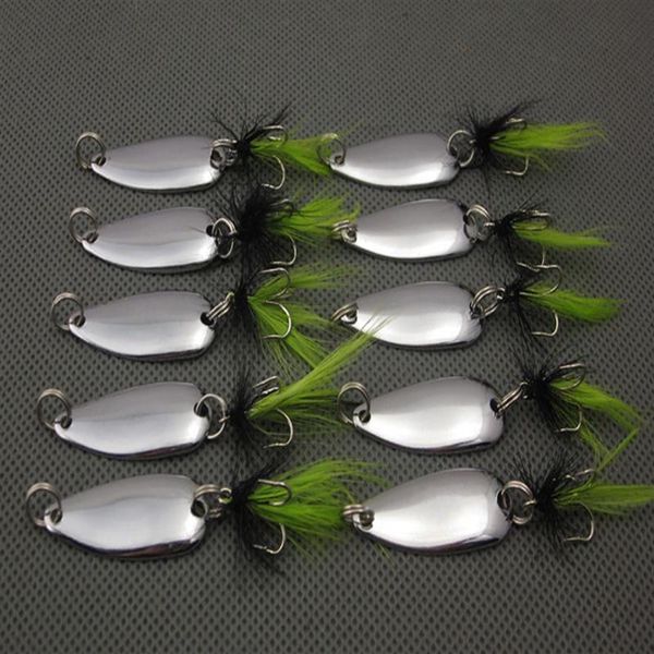 Kit de señuelos de cucharas de pesca, 20 piezas enteras, cuchara Crankbait, lubina, trucha, leucomas, 3, 5g, 3, 5cm, Silver277J