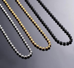 Ganze 24mm Edelstahl Bulk Ball Bead Kette Gold Schwarz Halskette Für Anhänger Schmuck Machen Zubehör Chokers8012041