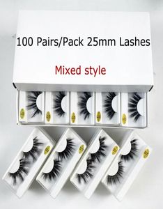 Hele 25 mm wimpers 203050100 paren 25 mm valse wimpers dikke strip nerts lashes make -up dramatische lange mink wimpers bulk6098601