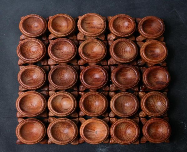 Base de présentoir en bois aléatoire, 25 pièces entières, 30mm, pour piédestal de sphère de boule de cristal, holding3122062