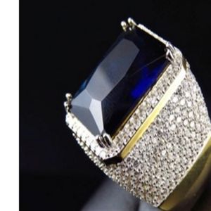 hele 2 stks zak fashion up kwaliteit diamant gold filled heren ring maat 6--11 up-market gift 4 69y203N